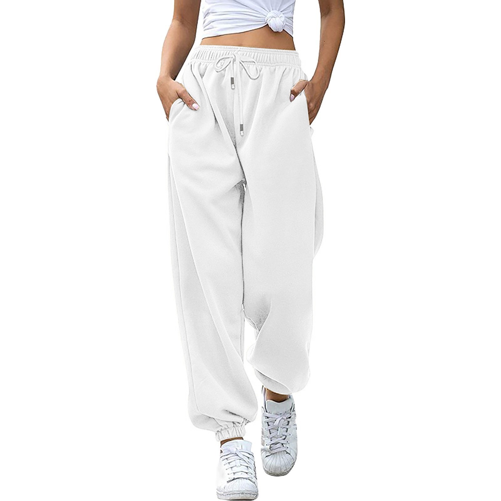 thumbnail image 1 of Pantalones de yoga de cintura alta con bolsillos para mujer: cómodos y transpirables, adecuados para el otoño, tallas S-XXL, 1 of 8